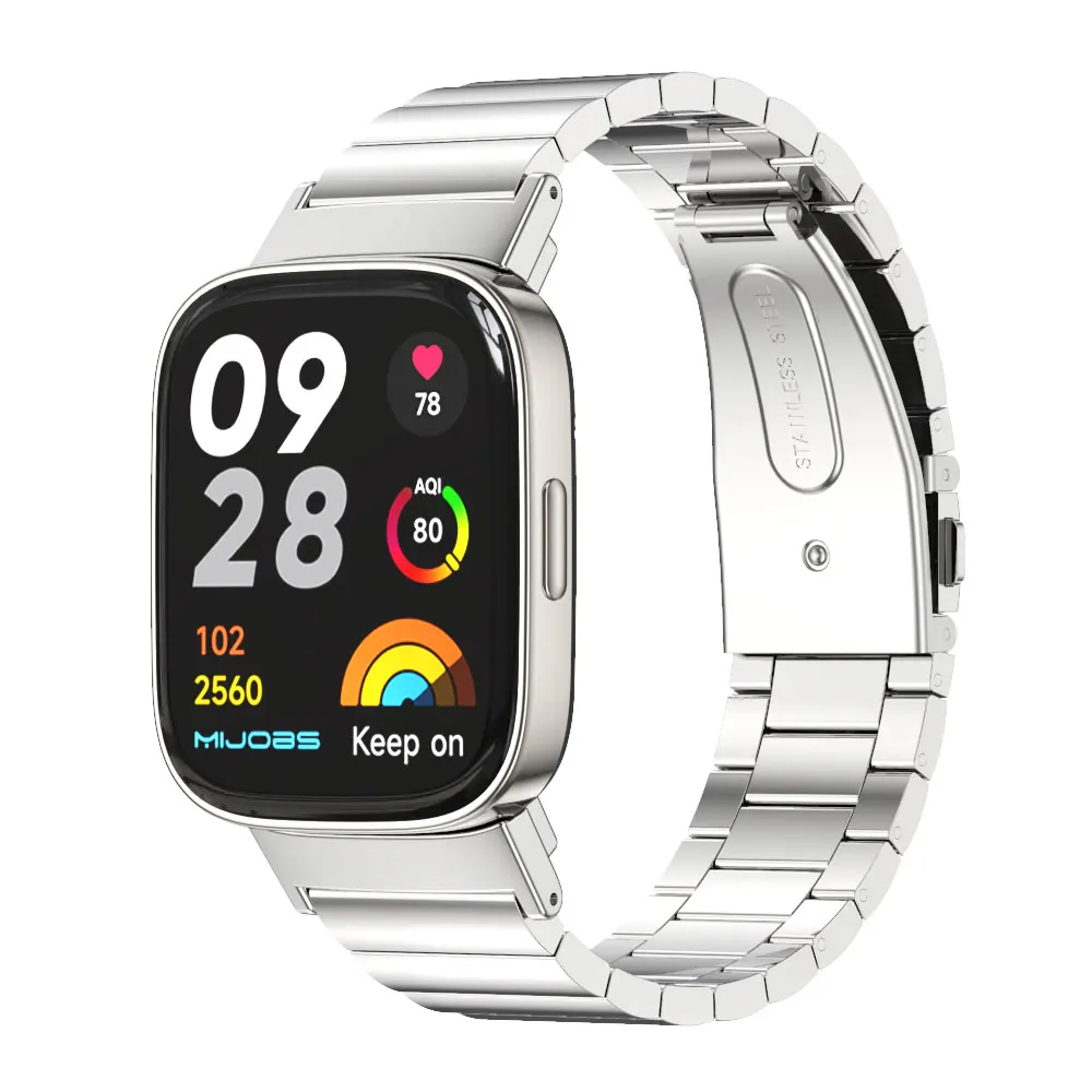 샤오미 레드미 워치 3 용 메탈 스트랩, 레드미 3 용 팔찌 워치밴드, 한국 스마트 워치 액세서리 교체용