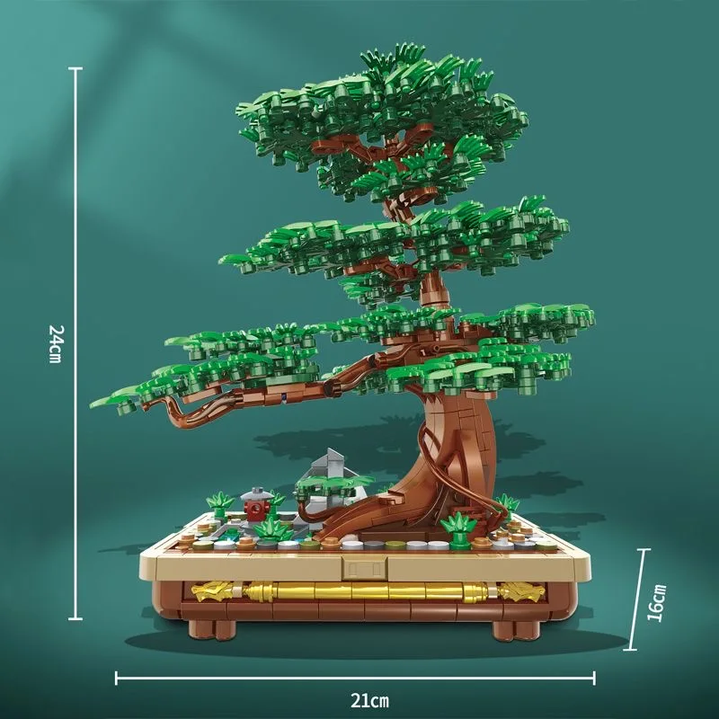 Fiore creativo Bonsai in vaso benvenuto pino Building Block modello soggiorno decorazione da tavolo assemblaggio educativo per bambini