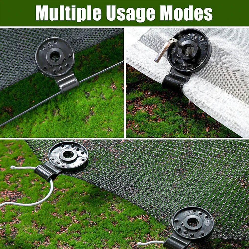 

50 шт., зажимы для тента, сверхмощная ручка с замком для солнцезащитной ткани, крепежные зажимы для сада, теплицы, многоразовая уличная сетка