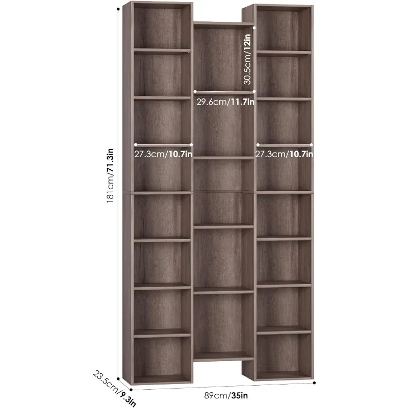 Triple Wide 8 Tier Media Storage Tower Rack, 71