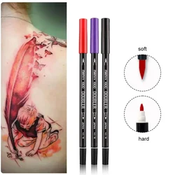 1pcs Double-Headed Eyebrow Oil Ink Tattoo Skin Marker Piercing Marking Pen Tattoo Supply For Waterproof Permanent Makeup Pen