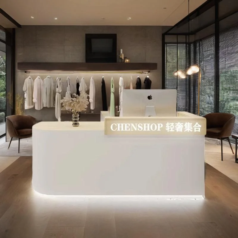 

Beauty Salon Furniture Luxury Reception Counter Cosmetics Receiption Desk Front Clothes Reseption Aesthetic Empfangstheke Modern