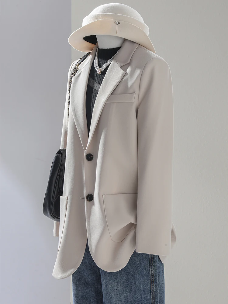 أزياء المرأة عارضة السترة السيدات الأزرق البيج الأسود سترة نسائية فضفاضة