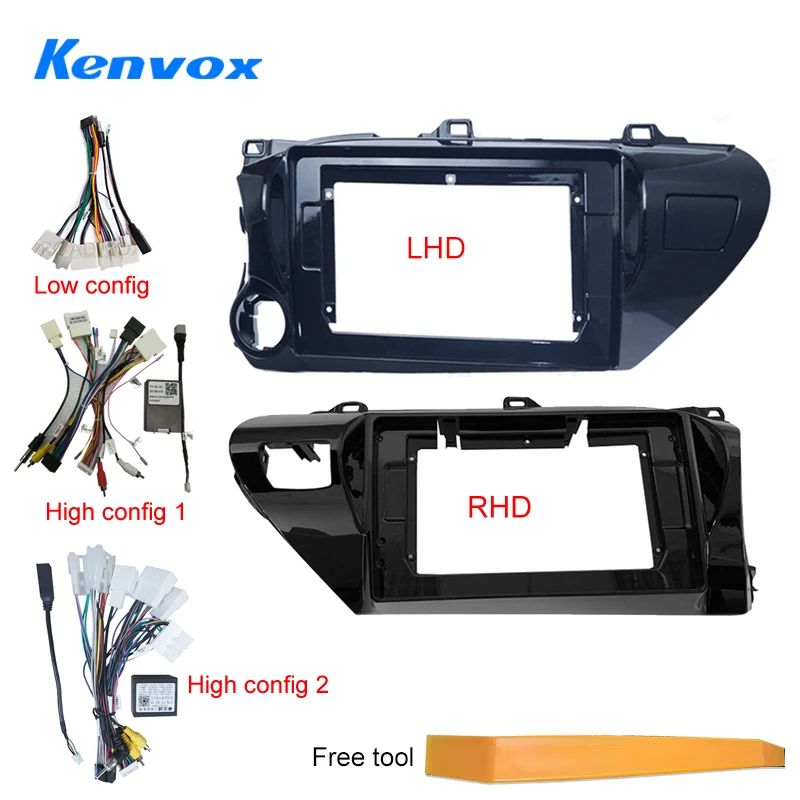 Radio de coche 2Din, marco frontal de 10,1 pulgadas para Toyota Hilux REVO VIGO IMG 2016-2017, tablero de Control central, Kit de tablero de Panel estéreo Fascia
