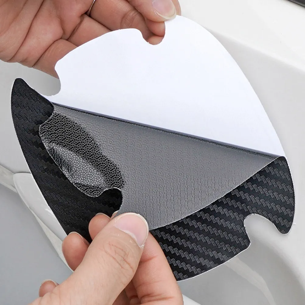 

8Pcs Long-Lasting Epoxy Resin Car Door Handle Sticker Gentle Comfortable Protective Film Scratch Resistant Decorative Auto