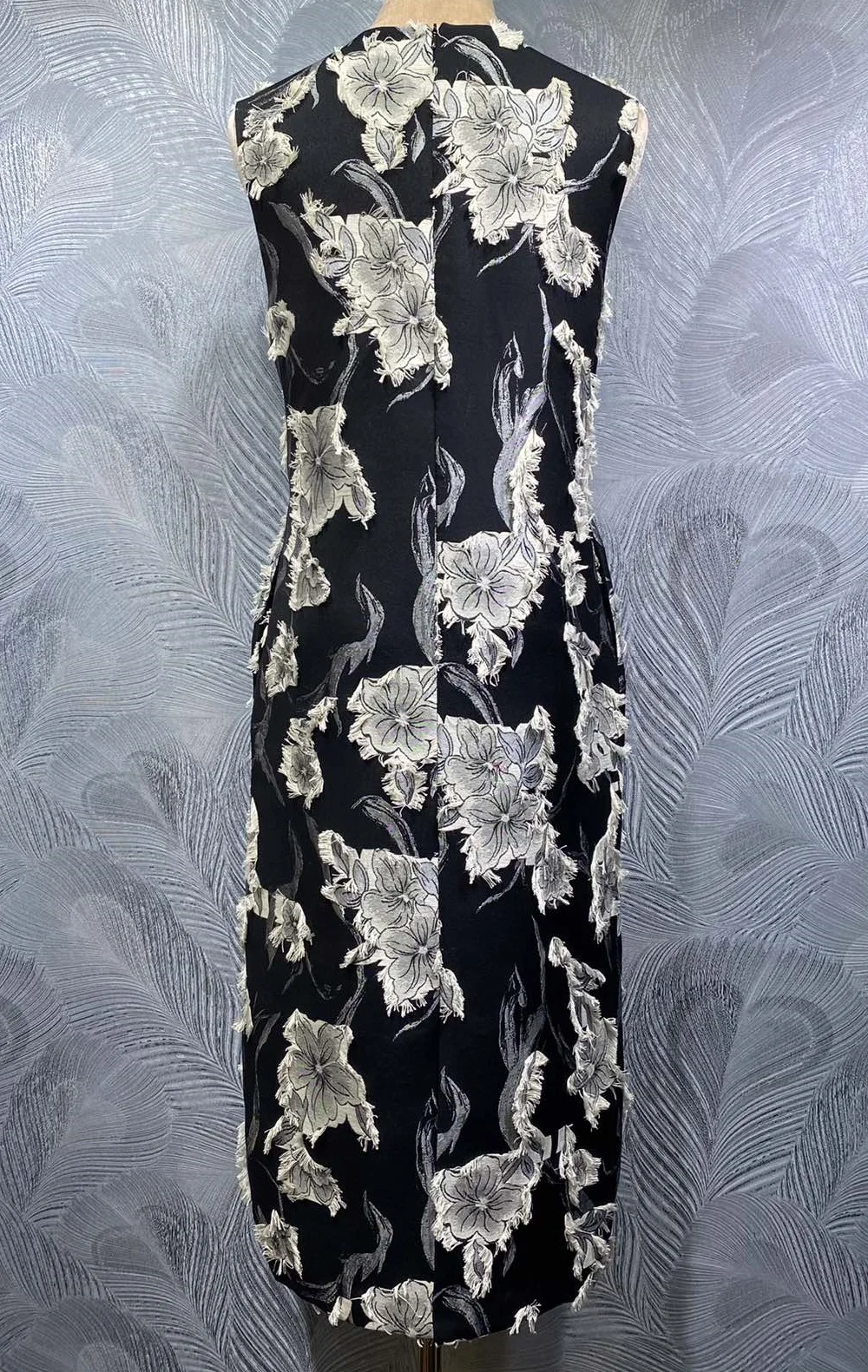 XXL Bodycon Dress 2026 Spring Designer Fashion Party Events Women Vintage Floral Prints Sleeveless Midi Black Elegant Dress