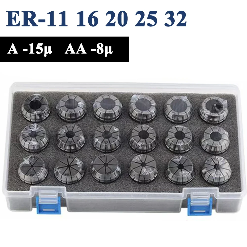 XXW alta precisão Collet Set, ferramentas Titular, aperto Grau AA, ER11, ER16, ER20, ER25, ER32, ER40, 0,008 milímetros, 0,015 milímetros