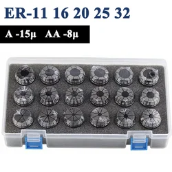 XXW 콜릿 세트 고정밀 거치대 클램핑 도구, A 등급 AA, ER11, ER16, ER20, ER25, ER32, ER40, 0.008mm, 0.015mm