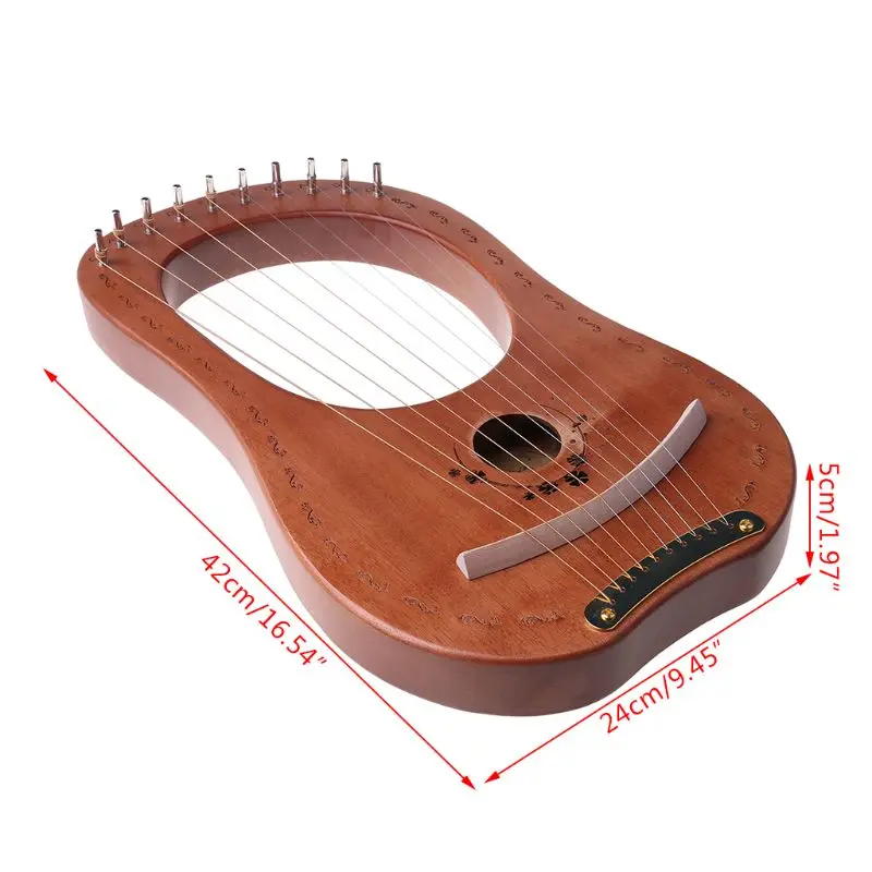 Solid Compact Harp 10 String Small Practice Harp Music Maker Toy Sound Entertainment Gifts for Kids Adults DropShipping