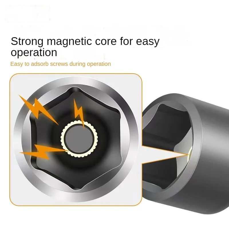 6mm-19mm Hex Socket Sleeve Nozzles Nut Driver Set for Power Drills Impact Drivers Power Screwdriver Handle Tools