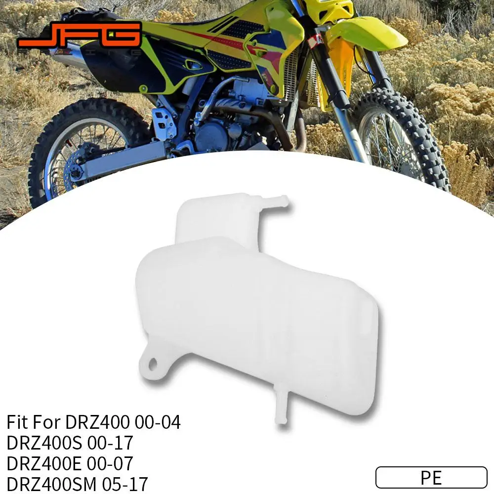 Motorcycle Plastic Water Coolant Reservoir Tank Radiator For SUZUKI DRZ400 00-04 DRZ400S 00-17 DRZ400E 00-04 DRZ400SM 05-17