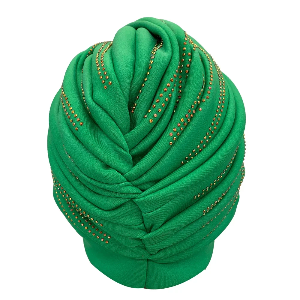 Female Head Wraps Turbante Mujer Ramadan Headwear 2024 Diamonds Turban Cap for Women Muslim Women Headscarf Bonnet African