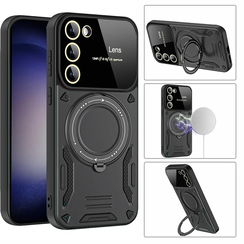 Armor Shockproof Magnetic Stand Macsafe Case for MagSafe Samsung Galaxy S24 Ultra S23 Plus A54 A53 A52 A34 A14 S21 S20 FE Cover