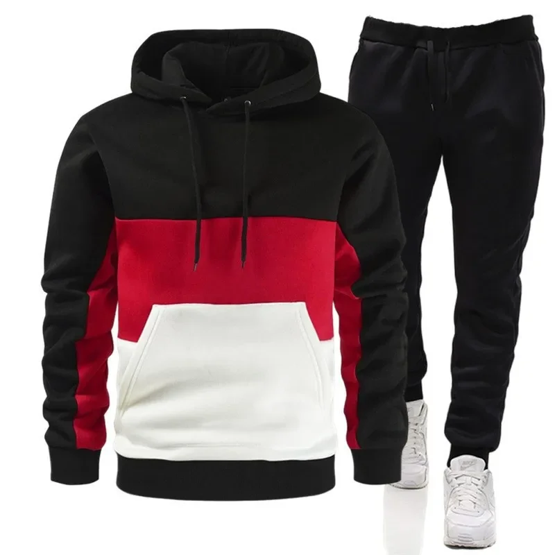 

New autumn and winter hoodie set for men's sports and leisure hoodie, fashionable pants, jogging set, outdoor sportswear hoodie