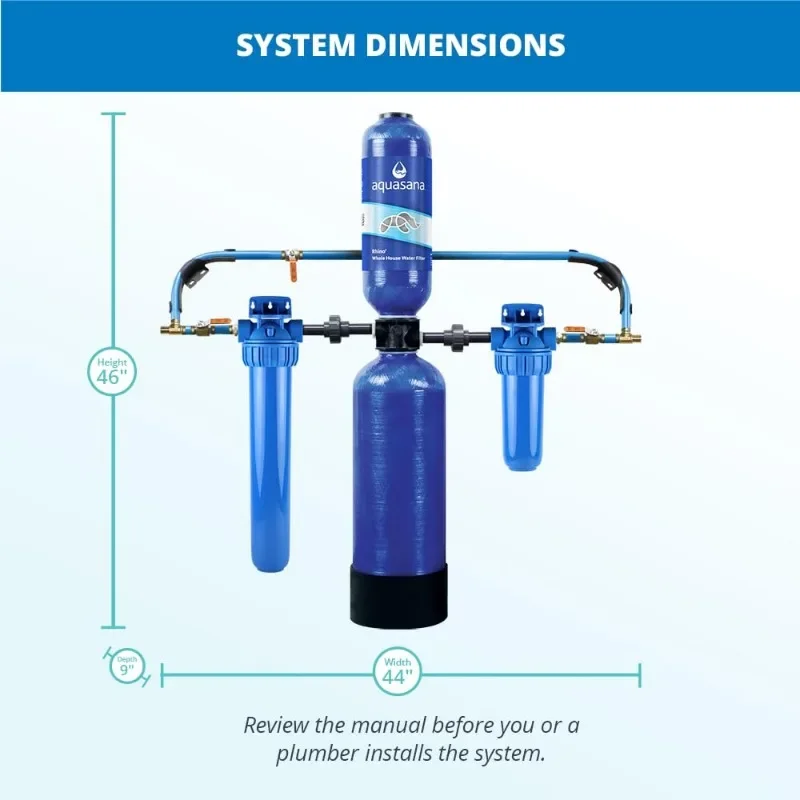 Sistema de filtragem de água para toda a casa Aquasana - Filtração de água doméstica de carbono e KDF - Filtros de sedimentos e 97% de cloro