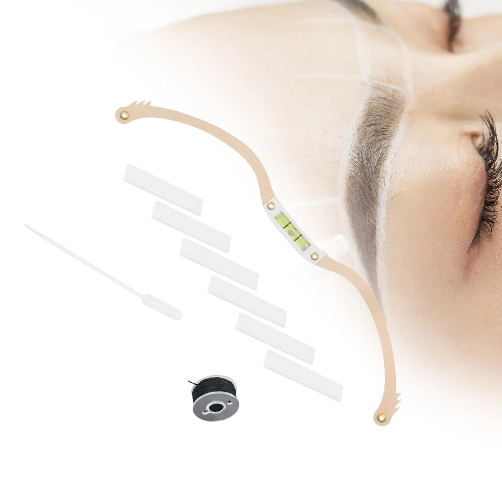 초보자 및 전문 눈썹 스타일리스트를 위한 눈썹 측정자 휴대용 보우 포지셔닝 마커 키트