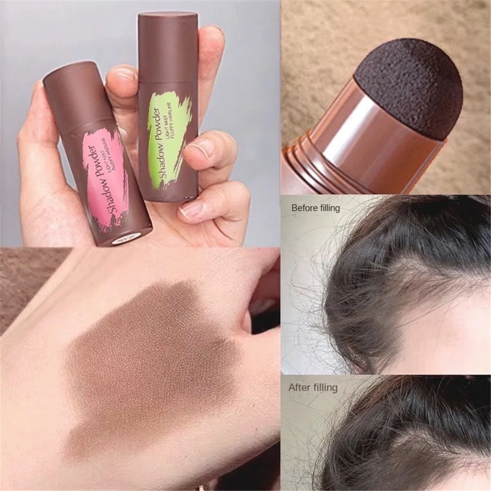 2 Colors Hair Shadow Stick Natural Instantly Cover Hairline Contour Powder Unisex Hair Root Edge Shadow Eyebrow Filling Powder