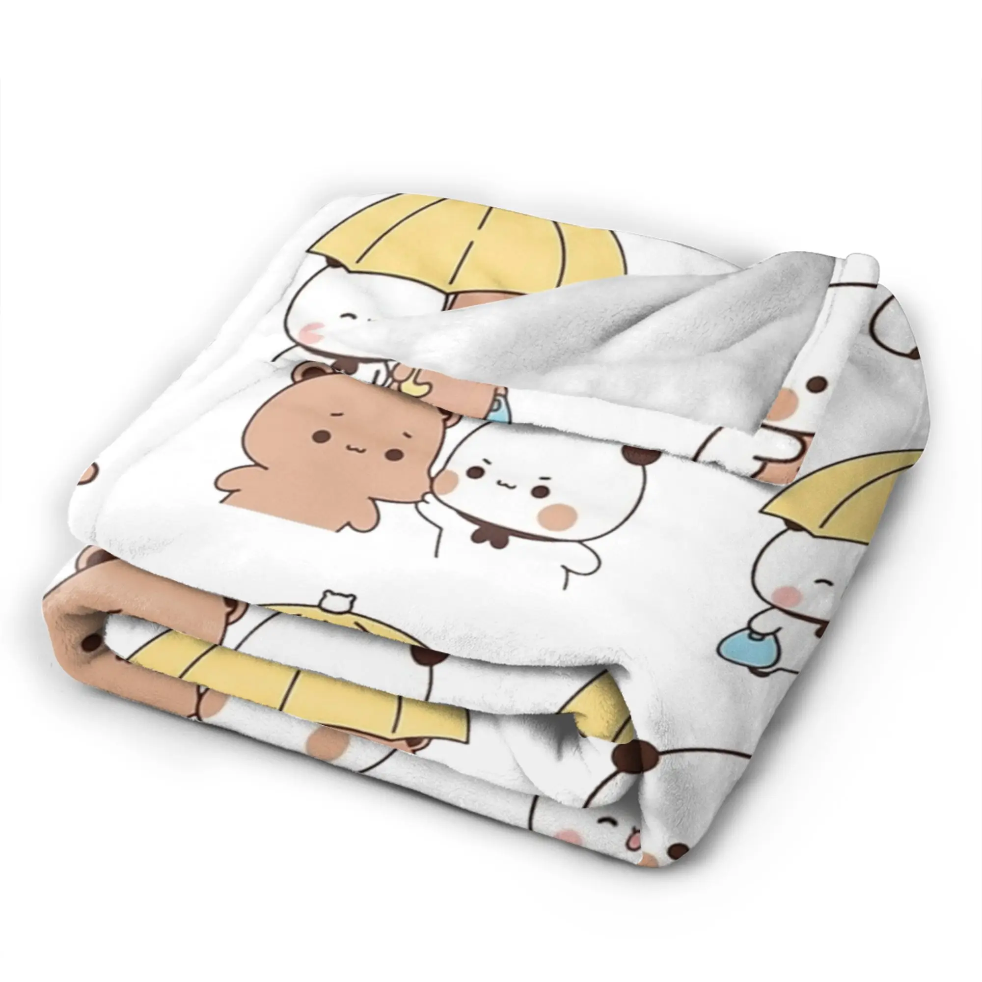 

Одеяло с рисунком Bubu Dudu, фланелевое одеяло с изображением панды и медведя, потрясающее теплое одеяло для домашнего ресторана, текстильный декор