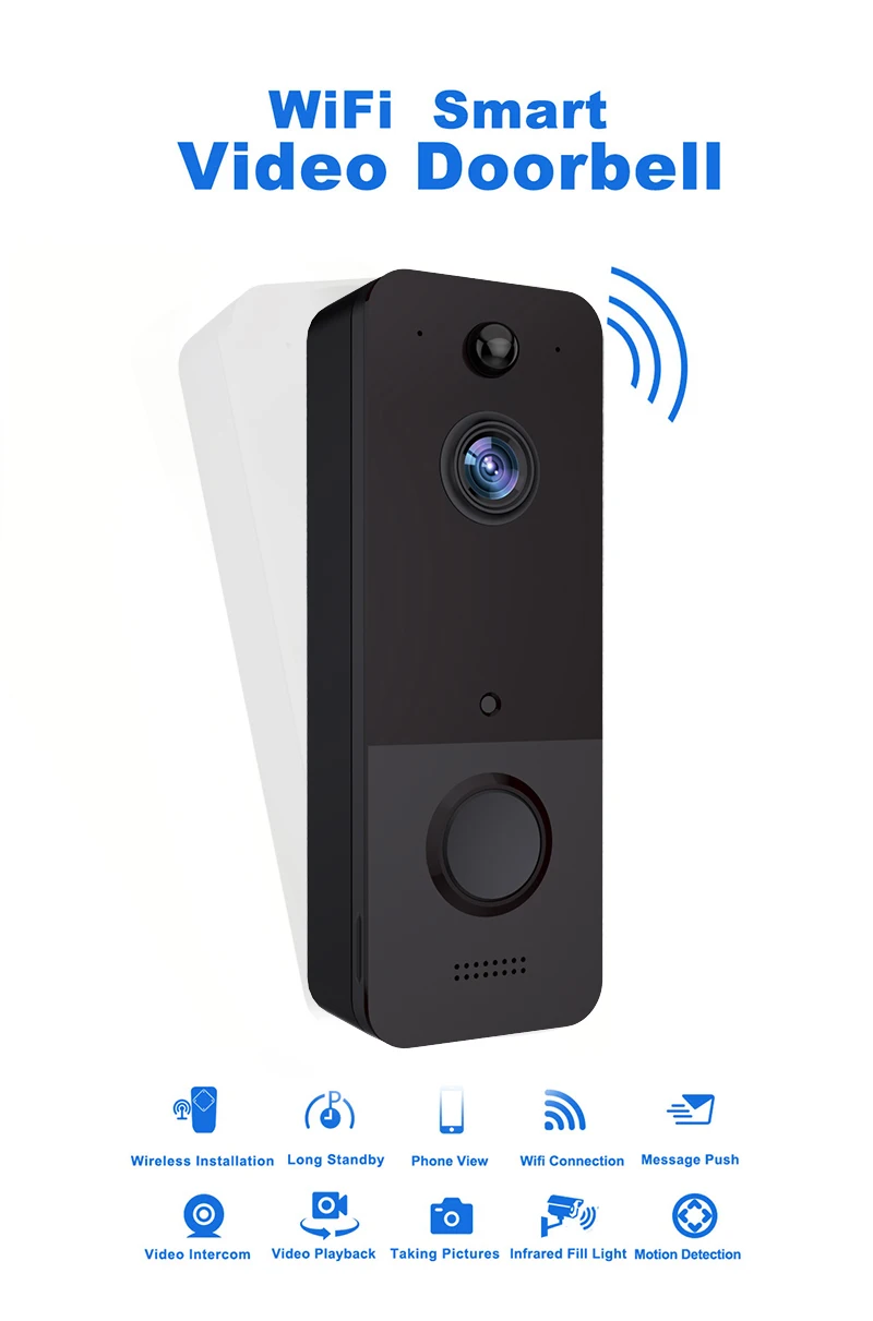 Free Cloud Storage 720P WIFI Doorbell Intercom Visual Intercom Door Camera Video Door Phone With USB Chime