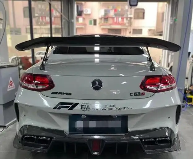 IMP Style Real Carbon Fiber Car Rear Wing Trunk Lip Spoiler For Benz W205 C-Class C200 C63 C43 C63S Coupe AMG 2/4Door 2015-2020