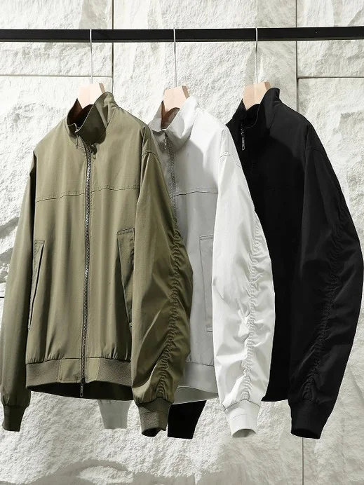 

Классическая мужская летная куртка в американском стиле, весенняя новая повседневная верхняя одежда с воротником-стойкой и застежкой-молнией