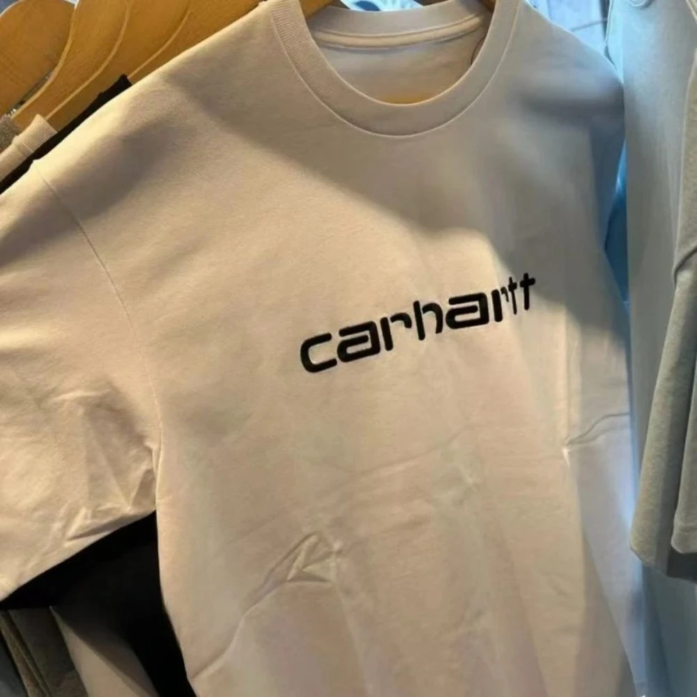 Kaus Pria dan Wanita Atasan Serbaguna Kasual Merek Trendi Baru Musim Semi Musim Gugur Lengan Pendek Katun Merek Mewah Musim Panas