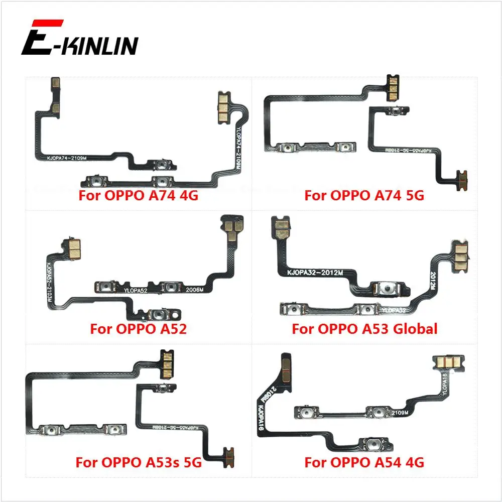 New Mute Switch Power Key Ribbon Repair Part For OPPO A54 A53s A53 Global A52 A74 ON OFF Volume Button Control Flex Cable