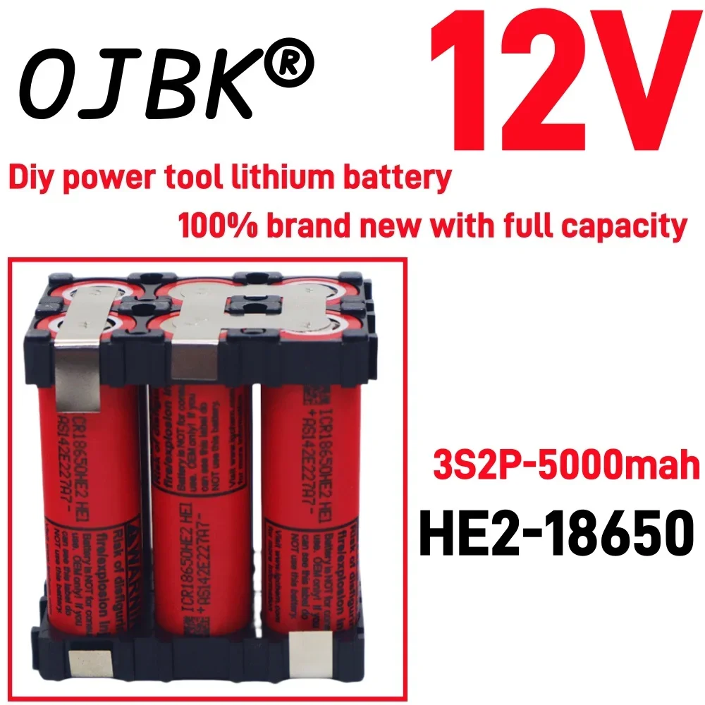 100% full capacity 18650 HE2 2500mAh 5000mAh 20 ampere 3S4S5sSS12.6V14.8V18v for DIY screwdriver battery welding battery pack