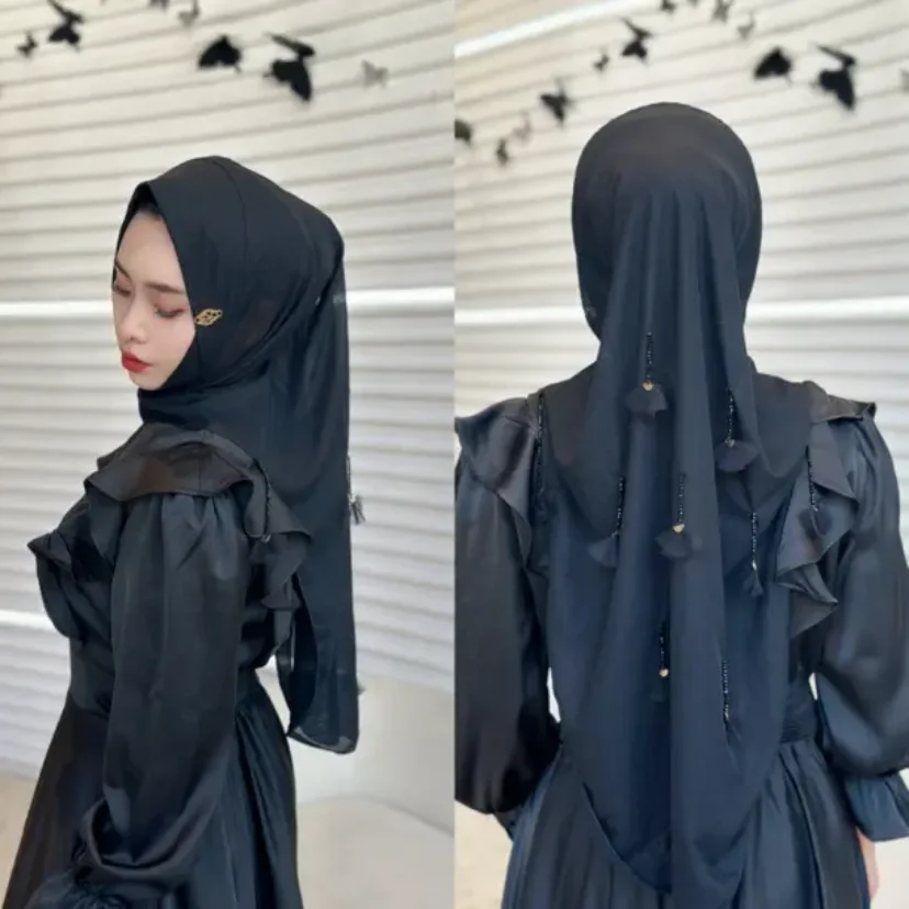 Chapeau Hijab avec Strass pour Femme Musulmane Arabe, pour la Douche du Ramadan