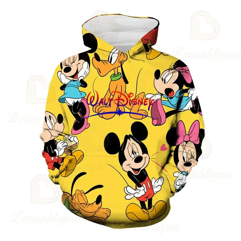 Sudadera con capucha de Minnie Mouse para hombre y mujer, suéter con estampado 3D de Anime, moda de primavera y otoño