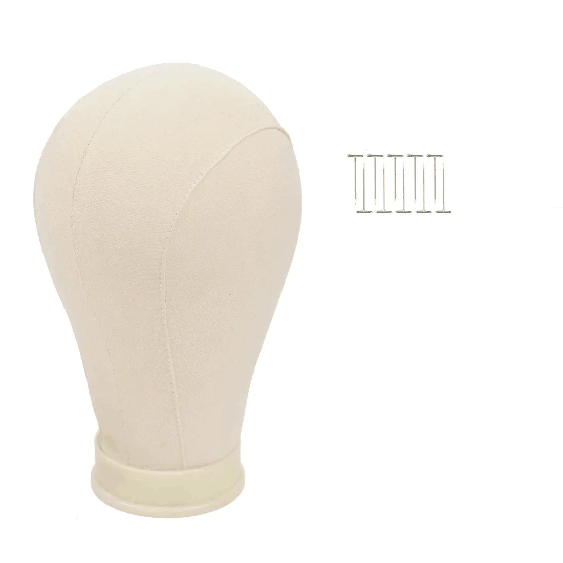 

21"-23" Wig Head Holder Canvas Block Head Wigs Mannequin Head Displaying Making Styling Model Head with T-Pins