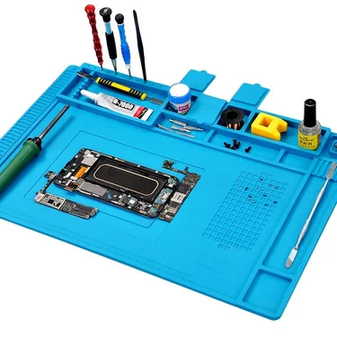 Magnetic Soldering Station Mat Antistatic High Temperature Resistance Silicone Work Mat for Electronic Phone Laptop Watch Repair