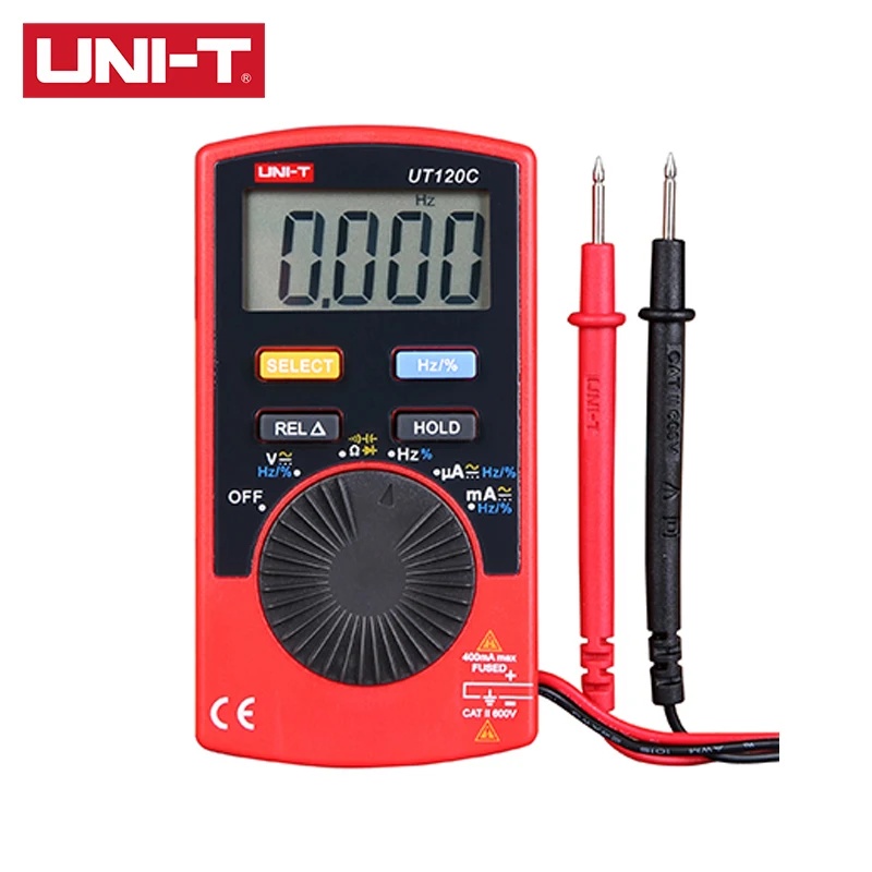 Uni-t Ut120a b c Tamanho do Bolso Multímetro Digital ac dc Função de Teste Atual Rel Medição Relativa
