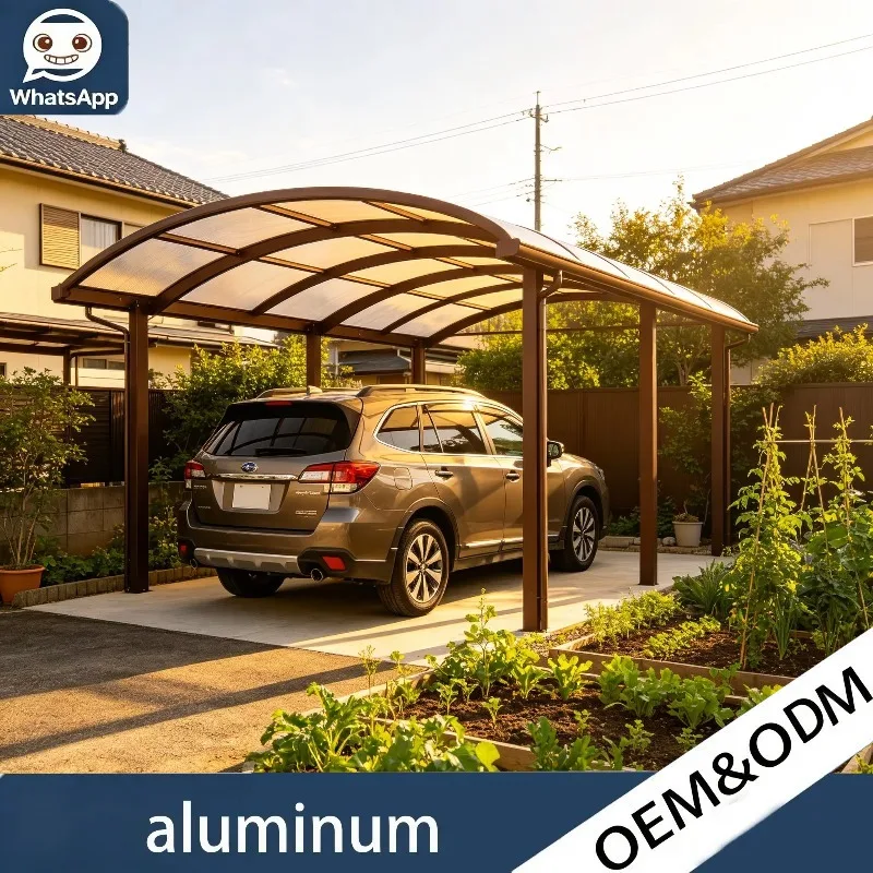 Modern Minimalist Arc Arch Aluminum Carport Rustproof UV Resistant Easy Assembly Aluminum Frame Outdoor Parking Shelter