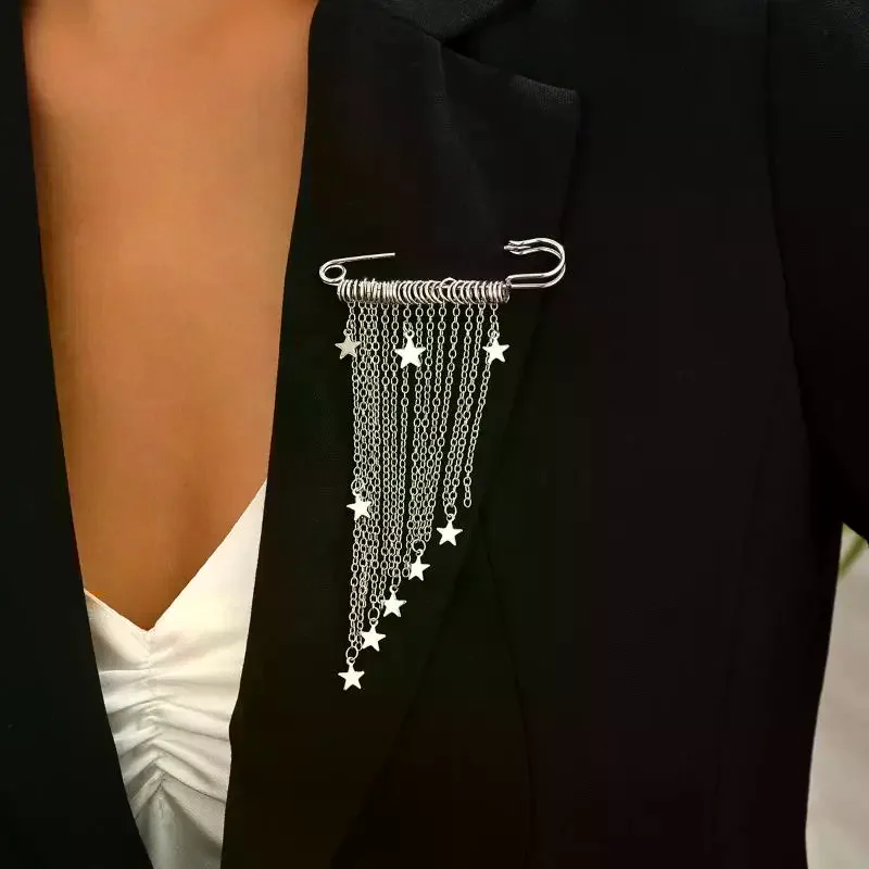 

Европейская и американская роскошная брошь с полным покрытием стразами и многослойными кисточками, осенне-зимняя брошь-джокер для свитера