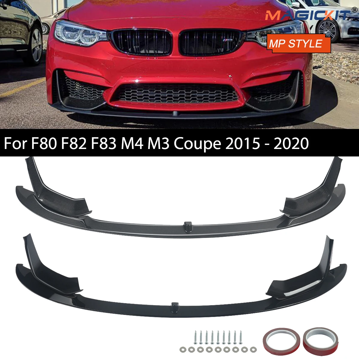 

Передний бампер MP Style Splitter Lip для BMW F80 M3 F82 F83 M4 2015 2016 2017 2018-2020 CS и MP Style Diffuser Protector Guard