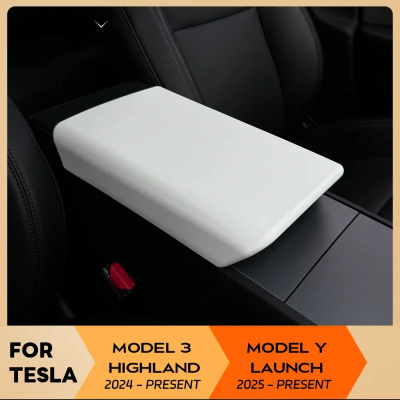 

For Tesla Model Y Launch Juniper 2025 Model 3 Highland 2024 TPE Soft Case Center Console Arm Rest Lid Armrest Cover Accessories