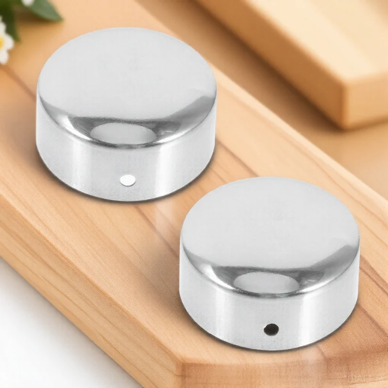 2 Tapones de Extremo Redondos de Acero Inoxidable para Pasamanos, Tapones Metálicos para Protección de Tubos, Tapones Metálicos para Orificios Redondos
