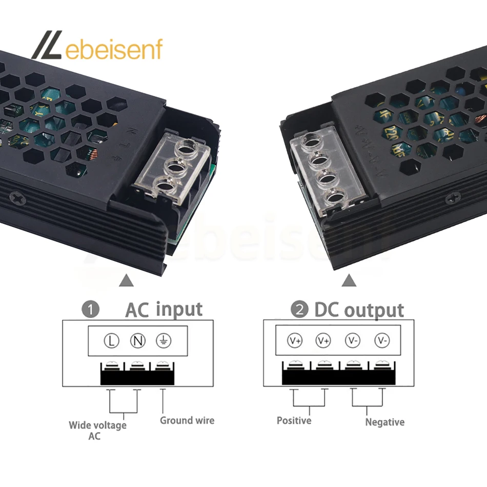 DC 12V 24V 48V interruttore convertitore di alimentazione trasformatori di illuminazione Mute 100W 200W 300W 400W 500W luci a LED adattatore di