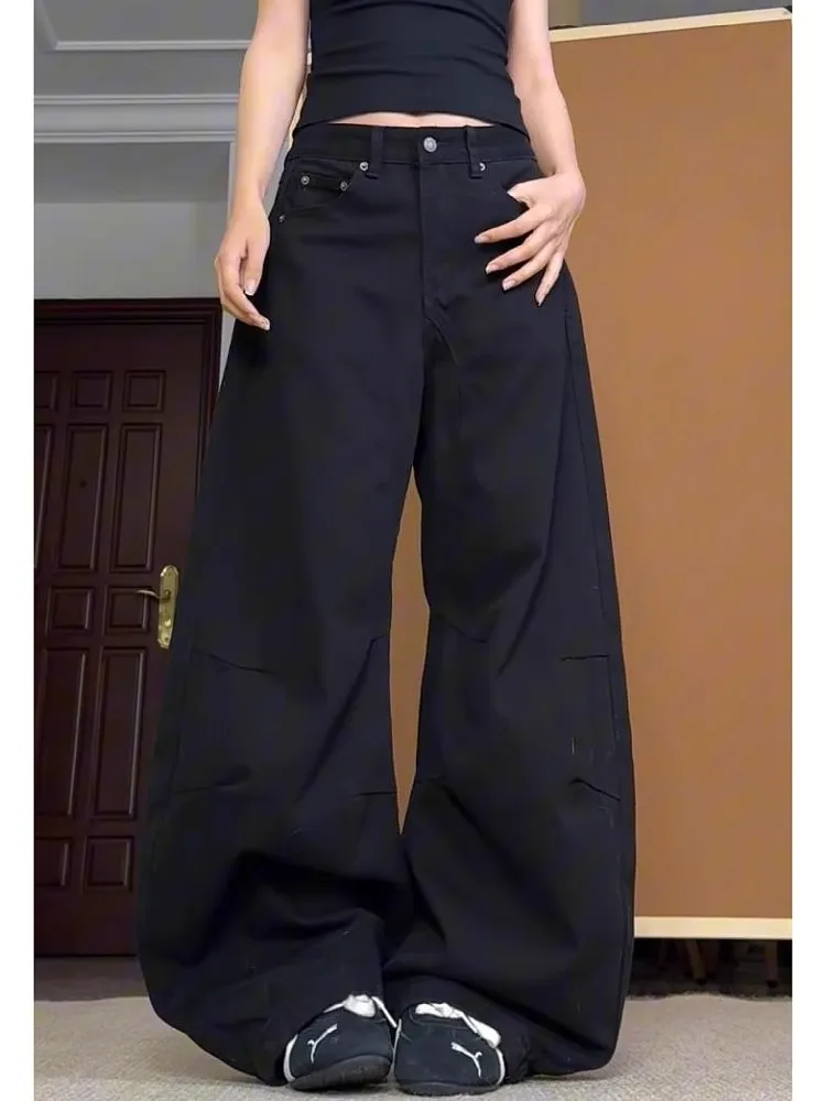 

Vintage Y2K Wide Leg Loose Jeans Women Harajuku High Waist Baggy Denim Pants Korean Fashion Streetwear New Black Cowboy Trousers