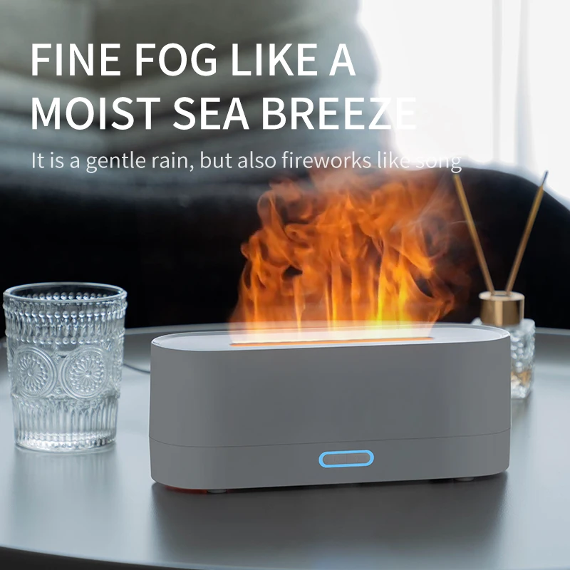 New Desktop Colorful Simulated Flame Aromatherapy Machine for Home Hotel USB Air Humidification Aromatherapy Machine