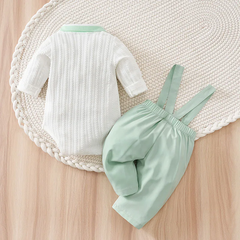 Baby 2PCS Toddler Set Minimalist Bear Tops+Pants 0-18 Months Newborn Knitted Boy Girl Infant Clothes Casual Comfortable Soft New