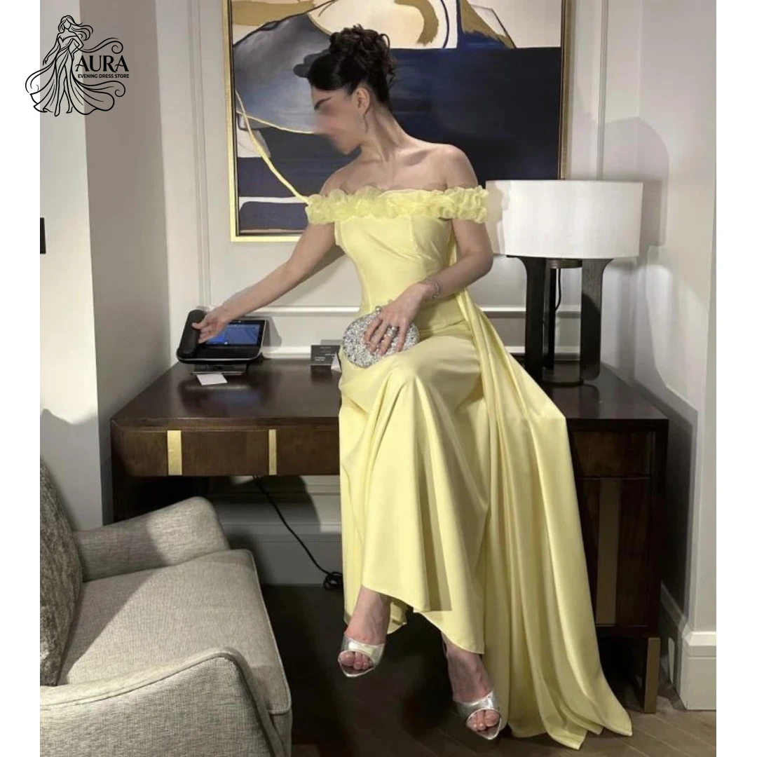 Vestidos de Gala Aura Yellow 2026, Línea de Lujo para Graduación, Vestido de Fiesta para Mujer, Hecho a Medida, Elegante Vestido de Noche para Gala