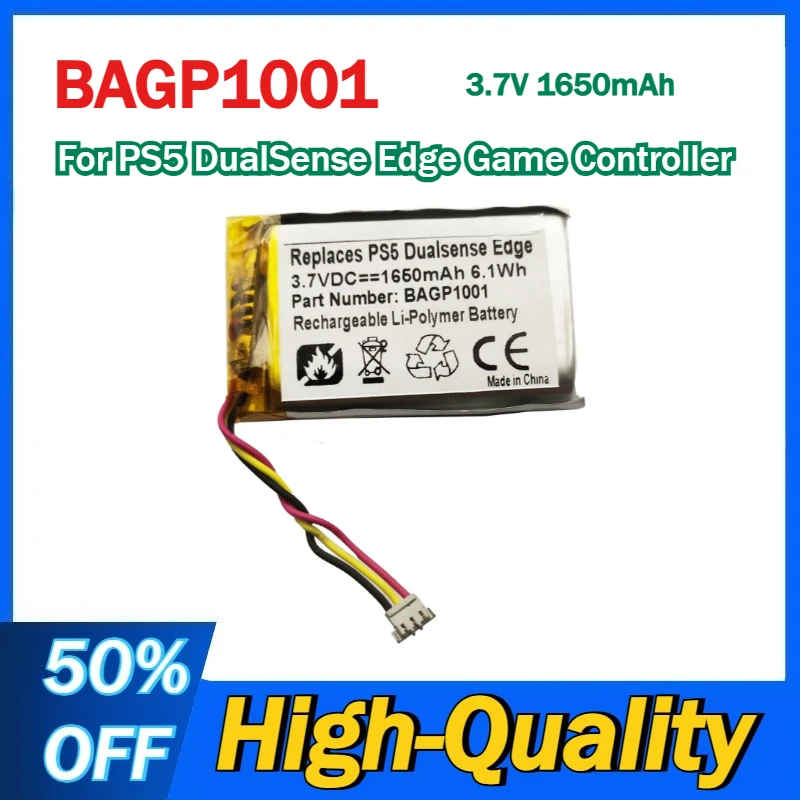 3.7V 1650mAh BAGP1001 Li-Ion Battery for PS5 DualSense Edge Game Controller Batteries
