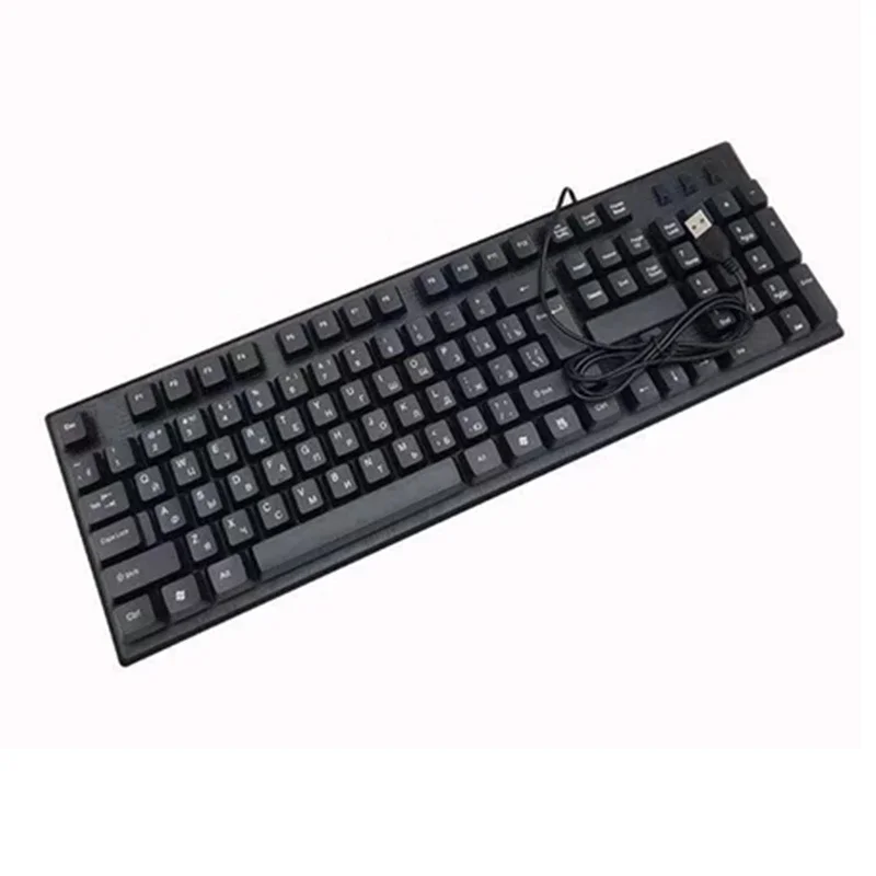 

USB Wired Office Special Keyboard for French English Arabic Layout 108 Keys Water Proof Full Size Desktop Computer PC Keyboard