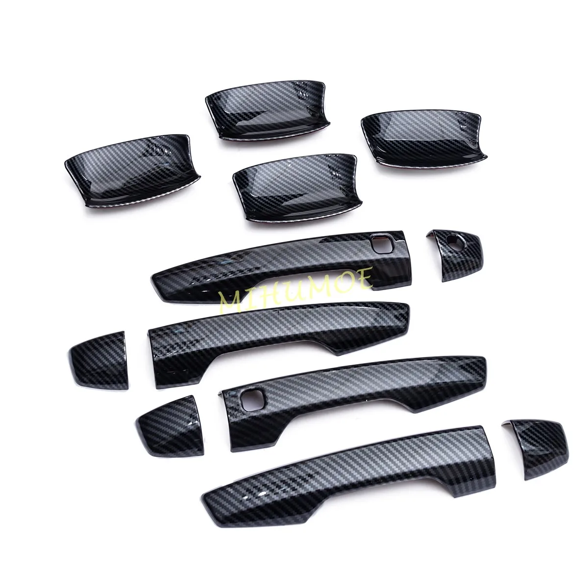 

Для Mitsubishi Outlander 2022 2023 2024 2025 крышка дверной ручки + накладки чашки чаши из углеродного волокна