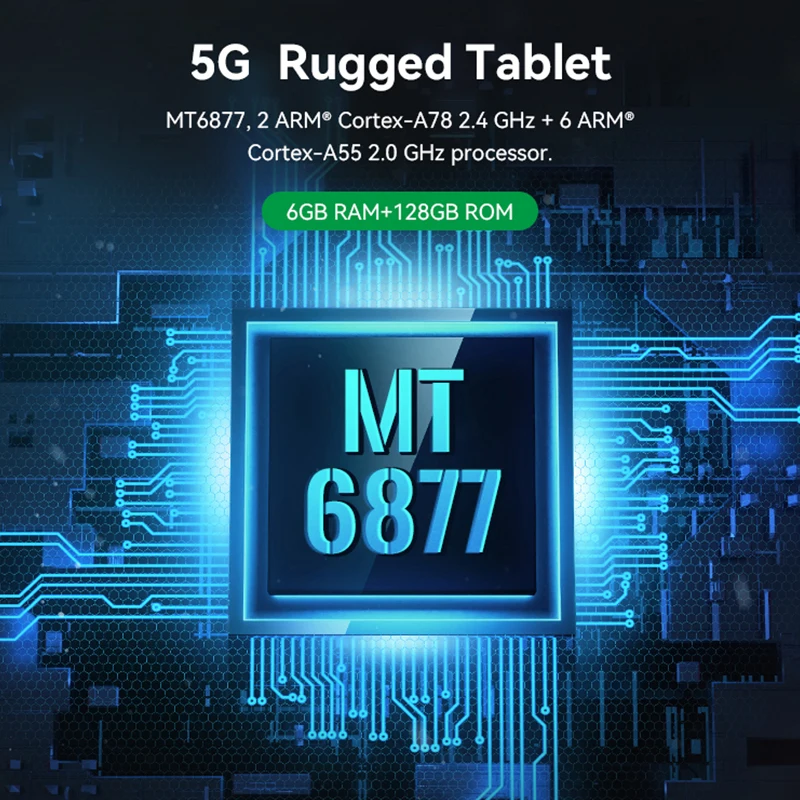Geshem 8 Inci 5G Android12 1000 Nits Layar Baca Sinar Matahari Tablet Kasar Profesional Industri yang Dapat Dibaca