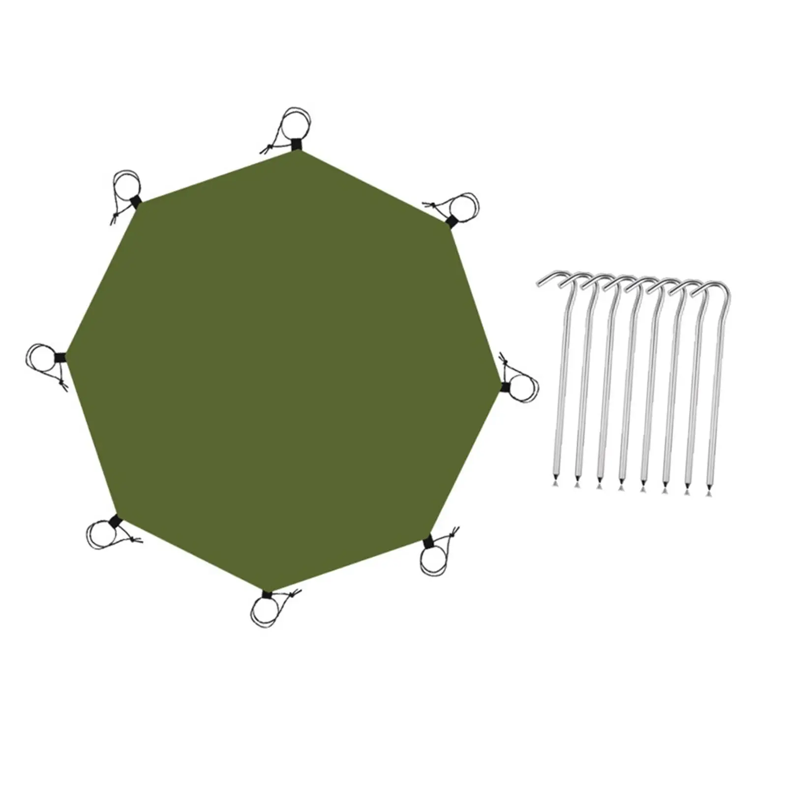 Tahan air tenda segi delapan jejak terpal berkemah, alas tanah ringan lantai
