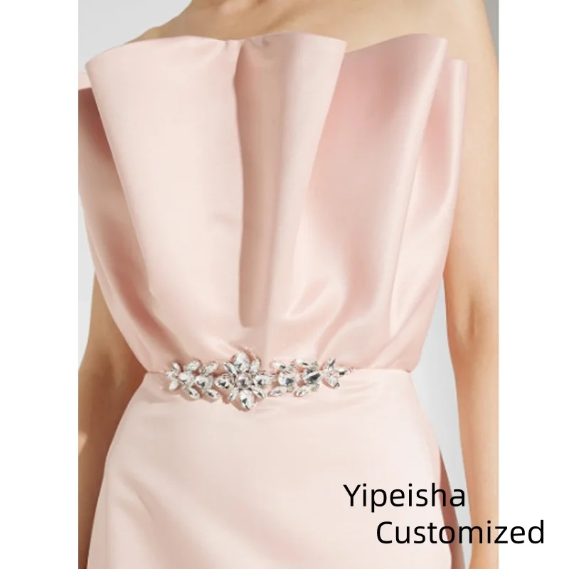 Abiti da ballo rosa eleganti personalizzati con perline Abiti da sera per occasioni da sera alla caviglia Abiti da festa con corsetto senza maniche