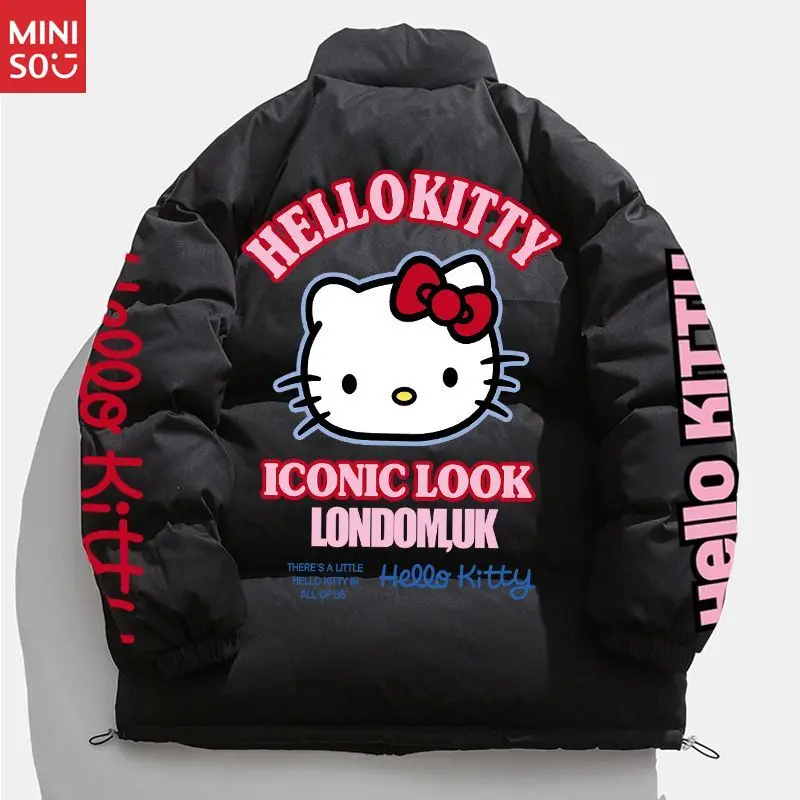 Miniso Hello Kitty Puffer Jacket, Stand Collar Winter Coat for Outdoor